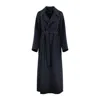 Max Mara Midnight Blue Wool Long Robe Coat In Blue
