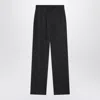Max Mara Midnight Blue Trousers In Cotton Denim Effect In Black