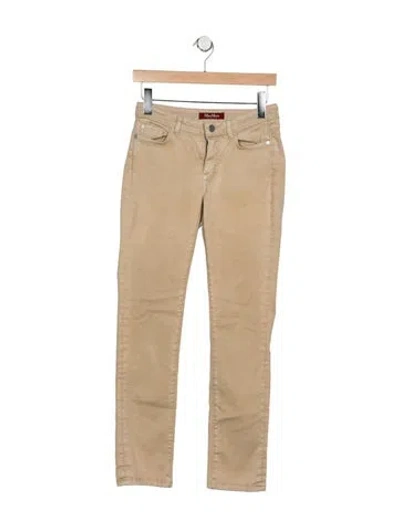 Pre-owned Max Mara Mid-rise Skinny Leg Jeans In Neutral