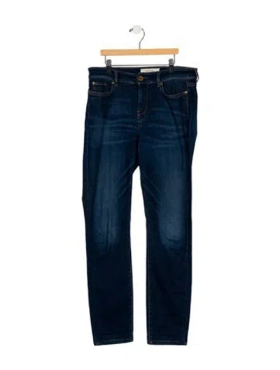 Pre-owned Max Mara Mid-rise Straight Leg Jeans In Blue