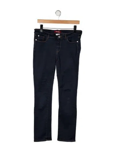Pre-owned Max Mara Mid-rise Straight Leg Jeans In Blue