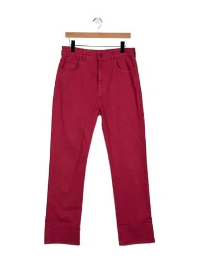 Pre-owned Max Mara Mid-rise Straight Leg Jeans In Red