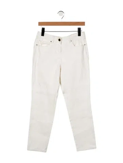 Pre-owned Max Mara Mid-rise Straight Leg Jeans In White