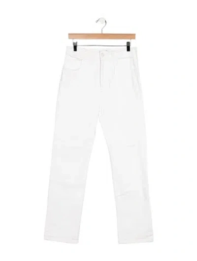 Pre-owned Max Mara Mid-rise Straight Leg Jeans In White