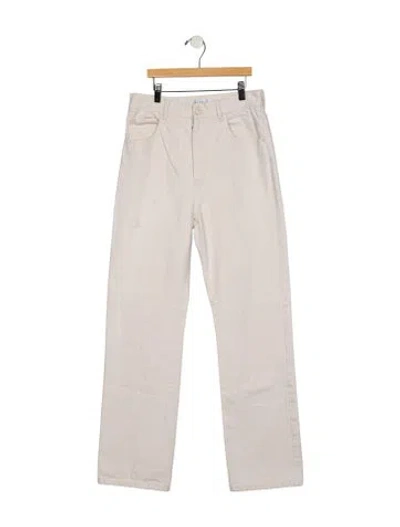 Pre-owned Max Mara Mid-rise Straight Leg Jeans In White