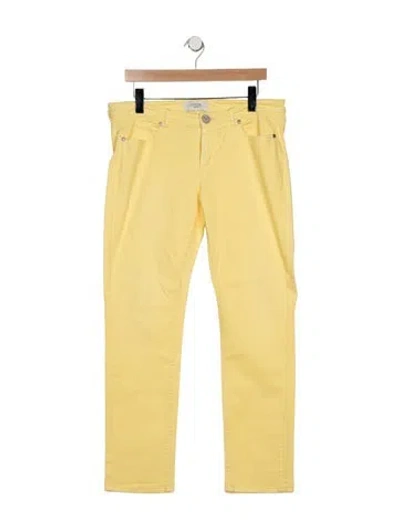 Pre-owned Max Mara Mid-rise Straight Leg Jeans In Yellow