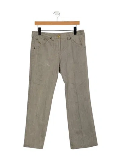 Pre-owned Max Mara Mid-rise Wide Leg Jeans In Gray