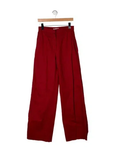 Pre-owned Max Mara Mid-rise Wide Leg Jeans In Orange/red