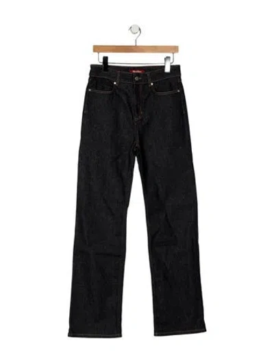 Pre-owned Max Mara Mid-rise Wide Leg Jeans W/ Tags In Blue