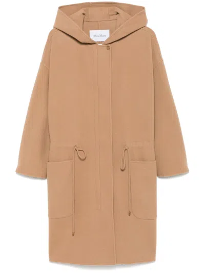 Max Mara Miele Coat In Brown