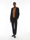 Max Mara Milan-stitch Jersey Blazer In Navy