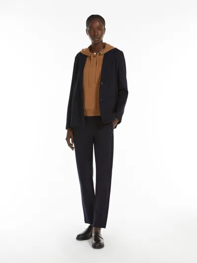 Max Mara Milan-stitch Jersey Blazer In Black