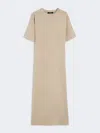 Max Mara Milano-knit Long Jersey Dress In Brown