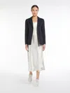 Max Mara Milano-knit Single-breasted Blazer In Navy
