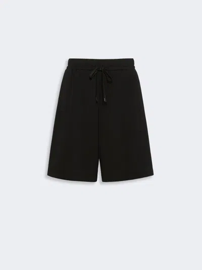 Max Mara Milano-knit Jersey Bermuda Shorts In Black