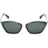 Max Mara Miller 54mm Round Sunglasses In Green