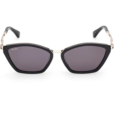 Max Mara Miller 54mm Round Sunglasses In Black