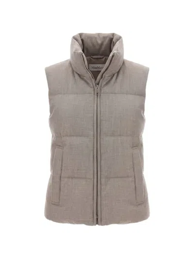 Max Mara Milord Padded Gilet In Gray
