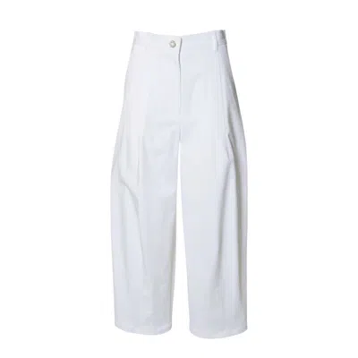 MAX MARA MAX MARA MINA BAGGY TROUSERS IN WHITE TWILL
