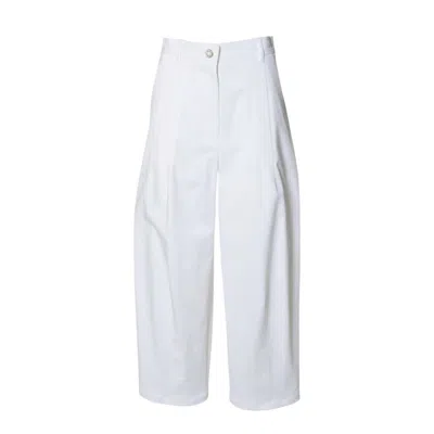 MAX MARA MINA BAGGY TROUSERS IN WHITE TWILL