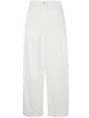Max Mara Weite Hose Mina Aus Einem Baumwollgemisch In White