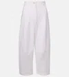 Max Mara Weite Hose Mina Aus Einem Baumwollgemisch In Weiss