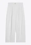 Max Mara White Baggy Trousers In Cotton Twill Women In White