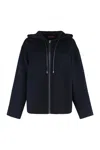 Max Mara Studio Mina Knitted Hoodie In Blue