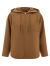 Max Mara Mina Wool And Silk Mix Jacket In Brown