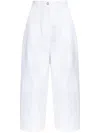 Max Mara Weite Hose Mina Aus Einem Baumwollgemisch In White
