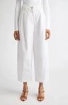 Max Mara Weite Hose Mina Aus Einem Baumwollgemisch In White