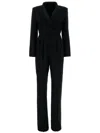 Max Mara Pianoforte Black Stretch Wool Mincio Jumpsuit In Black