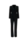 Max Mara Pianoforte Black Stretch Wool Mincio Jumpsuit In Nero