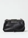 Max Mara Leather Clutch With Metal Logoed Detail In 黑色