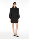 Max Mara Mini-dress In Wool And Jacquard Canvas In Black