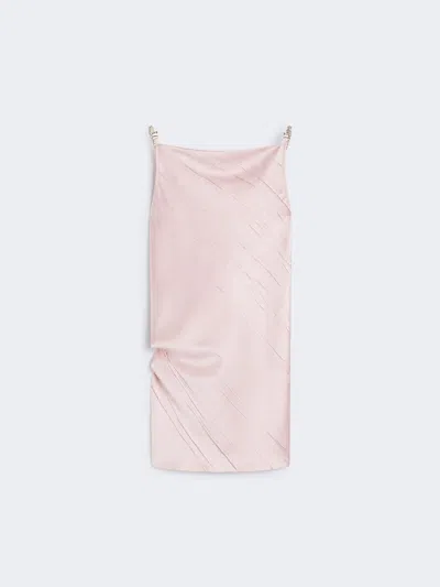 Max Mara Mini Dress With Diagonal Pleats In Pink