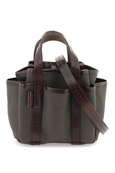 Max Mara Mini Garden Tote Bag In Brown,green