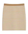 Max Mara Domizia Striped Knitted Mini Skirt In White