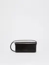 Max Mara Mini Leather Shoulder Bag In Black