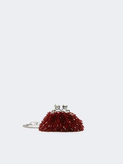 Max Mara Mini Pasticcino Bag In Satin With Rhinestones In Red