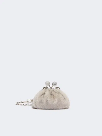 Max Mara Mini Pasticcino Bag With A Soft Texture In Light Grey