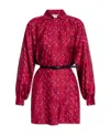 Max Mara Ozio Printed Silk Shirt Dress In Red