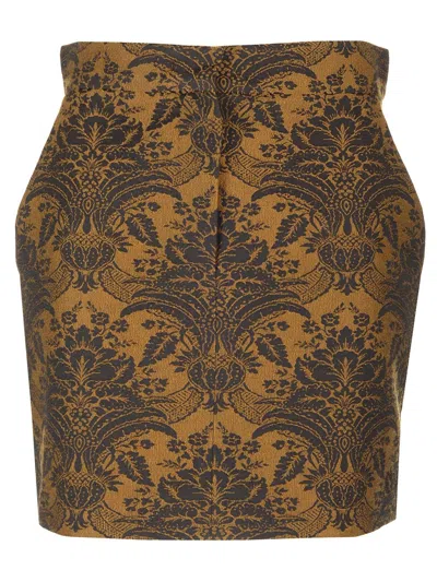 Max Mara Mini Skirt In Jacquard Wool Skirts Multicolor