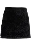 Max Mara Mini Skirt With Three-dimensional Rose Details ' In Black