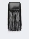 Max Mara Mini Soffy Bag In Nappa With Fringes In Blue