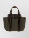 Max Mara Mini Tote Bag Contrast Stitching In Green