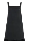 Max Mara Mini Virgin Wool Dress With Side Slits In Black