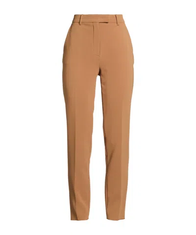 Max Mara Minimal Cuffed Pants In Camel