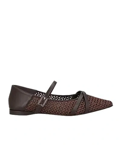 Max Mara Minimal Flat Shoes In Brown