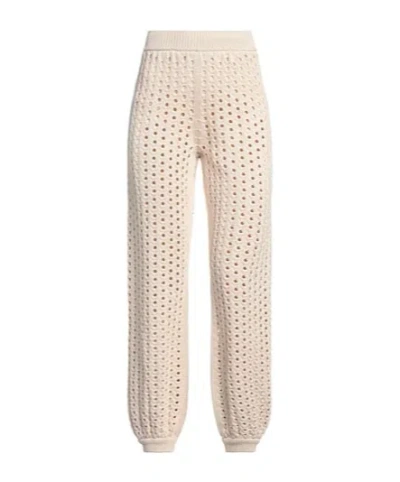 Max Mara Minimal Knit Tapered Pants In Nude